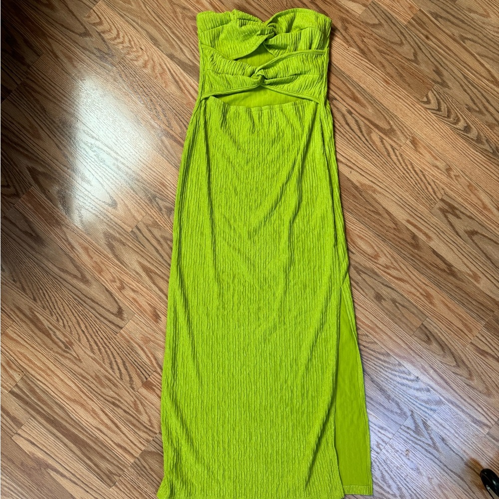 Sexy lime green cutout dress